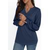 imageAUTOMET Long Sleeve Shirts Womens Tops Henley Dressy Casual Blouses Fall Outfits 2025 Trendy Loose Fit Comfy Winter ClothesNavy Blue