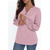 imageAUTOMET Long Sleeve Shirts Womens Tops Henley Dressy Casual Blouses Fall Outfits 2025 Trendy Loose Fit Comfy Winter ClothesPink