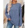 imageAUTOMET Long Sleeve Shirts for Women Fall Lightweight Sweaters Business Dressy Casual Tops Winter TrendyBlue