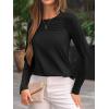 imageAUTOMET Long Sleeve Shirts for Women Spring Fashion Tops 2025 Dressy Casual Blouses Trendy Pleated Tunic OutfitsBlack