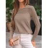 imageAUTOMET Long Sleeve Shirts for Women Spring Fashion Tops 2025 Dressy Casual Blouses Trendy Pleated Tunic OutfitsKhaki