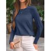 imageAUTOMET Long Sleeve Shirts for Women Spring Fashion Tops 2025 Dressy Casual Blouses Trendy Pleated Tunic OutfitsNavy