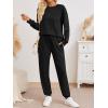 imageAUTOMET Sweatsuits for Women 2 Piece Track Suit Comfy Crewneck Lounge Sets with Sweatpants 2025 Fall OutfitsBlack
