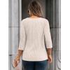imageAUTOMET Womens 34 Length Sleeve Tops Fall Fashion 2025 Lace Work Tunic Blouses Dressy Casual Shirts Sweater Clothes OutfitsApricot