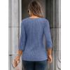 imageAUTOMET Womens 34 Length Sleeve Tops Fall Fashion 2025 Lace Work Tunic Blouses Dressy Casual Shirts Sweater Clothes OutfitsBlue