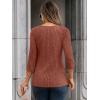 imageAUTOMET Womens 34 Length Sleeve Tops Fall Fashion 2025 Lace Work Tunic Blouses Dressy Casual Shirts Sweater Clothes OutfitsCaramel