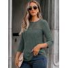 imageAUTOMET Womens 34 Length Sleeve Tops Fall Fashion 2025 Lace Work Tunic Blouses Dressy Casual Shirts Sweater Clothes OutfitsGreen