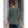 imageAUTOMET Womens 34 Length Sleeve Tops Fall Fashion 2025 Lace Work Tunic Blouses Dressy Casual Shirts Sweater Clothes OutfitsGreen