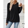 imageAUTOMET Womens Long Sleeve Shirts Business Casual Blouses Dressy Fall Babydoll TopsBlack