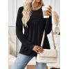 imageAUTOMET Womens Long Sleeve Shirts Business Casual Blouses Dressy Fall Babydoll TopsBlack