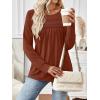 imageAUTOMET Womens Long Sleeve Shirts Business Casual Blouses Dressy Fall Babydoll TopsMaple