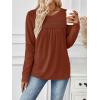 imageAUTOMET Womens Long Sleeve Shirts Business Casual Blouses Dressy Fall Babydoll TopsMaple