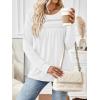 imageAUTOMET Womens Long Sleeve Shirts Business Casual Blouses Dressy Fall Babydoll TopsWhite
