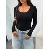 imageAUTOMET Womens Long Sleeve Shirts Ribbed Knit Tops Scoop Neck Fall TopsBlack