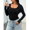 imageAUTOMET Womens Long Sleeve Shirts Ribbed Knit Tops Scoop Neck Fall TopsBlack