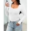 imageAUTOMET Womens Long Sleeve Shirts Ribbed Knit Tops Scoop Neck Fall TopsWhite