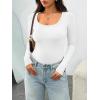 imageAUTOMET Womens Long Sleeve Shirts Ribbed Knit Tops Scoop Neck Fall TopsWhite
