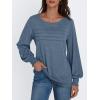 imageAUTOMET Womens Long Sleeve Tops Blouses Dressy Casual Business Crew Neck Tunic Loose Fit Trendy Outfits Fashion ClothesBlue