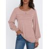 imageAUTOMET Womens Long Sleeve Tops Blouses Dressy Casual Business Crew Neck Tunic Loose Fit Trendy Outfits Fashion ClothesPink