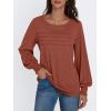 imageAUTOMET Womens Long Sleeve Tops Blouses Dressy Casual Business Crew Neck Tunic Loose Fit Trendy Outfits Fashion ClothesRust