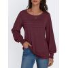 imageAUTOMET Womens Long Sleeve Tops Blouses Dressy Casual Business Crew Neck Tunic Loose Fit Trendy Outfits Fashion ClothesWine Red