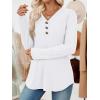 imageAUTOMET Womens Long Sleeve Tops Fall Fashion Dressy Casual Shirts V Neck TShirts Tunic Lightweight Outfits Clothes 2025White