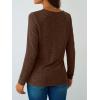 imageAUTOMET Womens Long Sleeve Tunic Top V Neck Button Shirts 2025 Dressy Casual Business BlousesChocolate