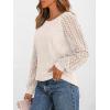 imageAUTOMET Womens Long Sleeve Work Shirts Lace Trendy Dressy Tops Fall Fashion Lightweight Sweaters Business Casual BlousesApricot