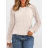 imageAUTOMET Womens Long Sleeve Work Shirts Lace Trendy Dressy Tops Fall Fashion Lightweight Sweaters Business Casual BlousesApricot