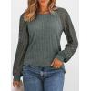 imageAUTOMET Womens Long Sleeve Work Shirts Lace Trendy Dressy Tops Fall Fashion Lightweight Sweaters Business Casual BlousesArmygreen