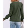 imageAUTOMET Womens TShirts Long Sleeve Tops V Neck Blouses Dressy Business Casual Fall Fashion 2025 Trendy Outfit Winter ClothesArmygreen