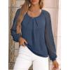 imageAUTOMET Womens Tops Long Sleeve TShirts Lace Business Dressy Casual Blouses Fall Fashion 2025 Trendy Outfits Winter ClothesNavy
