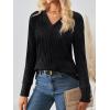 imageAUTOMET Womens V Neck Decorative Buttons Long Sleeve Shirt Fall Sweater Fashion Tops Dressy Casual Tunic Clothes Cute TrendyBlack