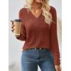 imageAUTOMET Womens V Neck Decorative Buttons Long Sleeve Shirt Fall Sweater Fashion Tops Dressy Casual Tunic Clothes Cute TrendyCaramel