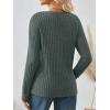 imageAUTOMET Womens V Neck Decorative Buttons Long Sleeve Shirt Fall Sweater Fashion Tops Dressy Casual Tunic Clothes Cute TrendyGreen