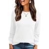 imageAUTOMET Long Sleeve Shirts for Women Fall Lightweight Sweaters Business Dressy Casual Tops Winter TrendyWhite