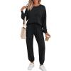 imageAUTOMET Sweatsuits for Women 2 Piece Track Suit Comfy Crewneck Lounge Sets with Sweatpants 2025 Fall OutfitsBlack