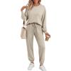 imageAUTOMET Sweatsuits for Women 2 Piece Track Suit Comfy Crewneck Lounge Sets with Sweatpants 2025 Fall OutfitsKhaki