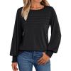 imageAUTOMET Womens Long Sleeve Tops Blouses Dressy Casual Business Crew Neck Tunic Loose Fit Trendy Outfits Fashion ClothesBlack