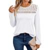 imageAUTOMET Womens Long Sleeve Tops Dressy Casual Blouses Business Lace TShirts Fall Fashion 2025 Outfits Winter Trendy ClothesWhite