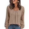 imageAUTOMET Womens Tops Long Sleeve TShirts Lace Business Dressy Casual Blouses Fall Fashion 2025 Trendy Outfits Winter ClothesKhaki