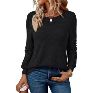 imageAUTOMET Womens Long Sleeve Shirts Casual Basic Fall Tops Cozy Lightweight Pullover Sweaters Outfits 2025 Winter ClothingBlack