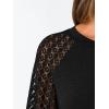 imageAUTOMET Womens Business Casual Dressy Tops Long Sleeve Lace Blouses Fall Fashion Outfits Shirts 2025 Crewneck Loose ClothesBlack
