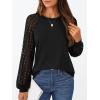 imageAUTOMET Womens Business Casual Dressy Tops Long Sleeve Lace Blouses Fall Fashion Outfits Shirts 2025 Crewneck Loose ClothesBlack
