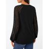 imageAUTOMET Womens Business Casual Dressy Tops Long Sleeve Lace Blouses Fall Fashion Outfits Shirts 2025 Crewneck Loose ClothesBlack
