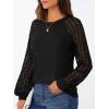 imageAUTOMET Womens Business Casual Dressy Tops Long Sleeve Lace Blouses Fall Fashion Outfits Shirts 2025 Crewneck Loose ClothesBlack