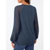 imageAUTOMET Womens Business Casual Dressy Tops Long Sleeve Lace Blouses Fall Fashion Outfits Shirts 2025 Crewneck Loose ClothesDarkblue
