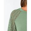 imageAUTOMET Womens Business Casual Dressy Tops Long Sleeve Lace Blouses Fall Fashion Outfits Shirts 2025 Crewneck Loose ClothesGreen