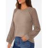 imageAUTOMET Womens Business Casual Dressy Tops Long Sleeve Lace Blouses Fall Fashion Outfits Shirts 2025 Crewneck Loose ClothesKhaki