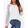 imageAUTOMET Womens Business Casual Dressy Tops Long Sleeve Lace Blouses Fall Fashion Outfits Shirts 2025 Crewneck Loose ClothesWhite